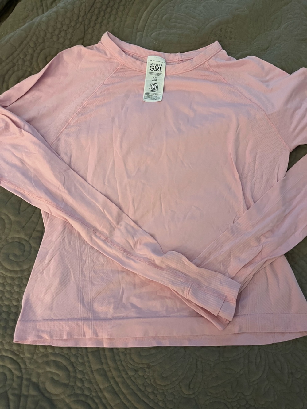 Athleta Girl Light Pink Long Sleeve Performance Top